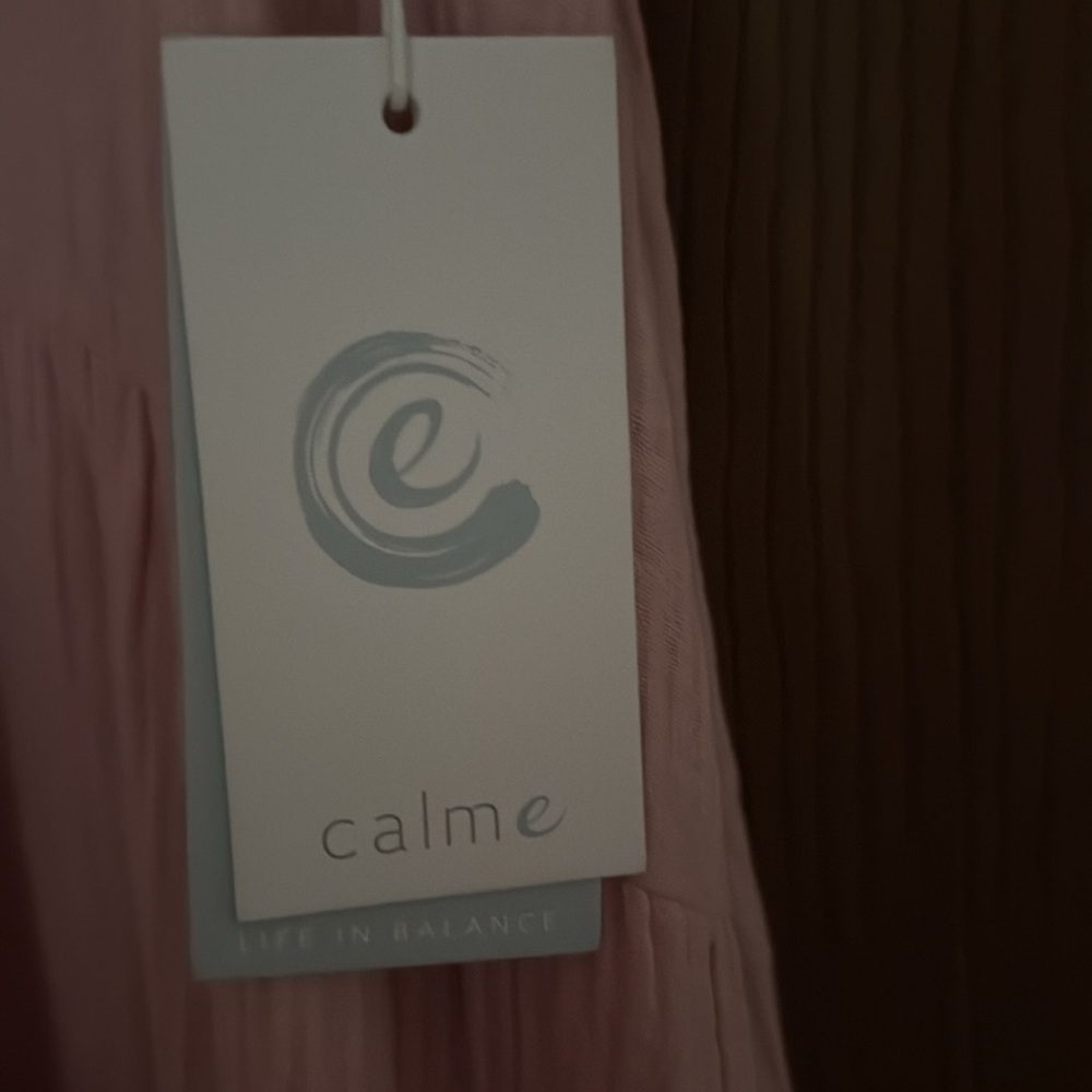 Johnny Was Calme Pink V-Neck Puff Sleeve Maxi Dress - Picture 3 of 8